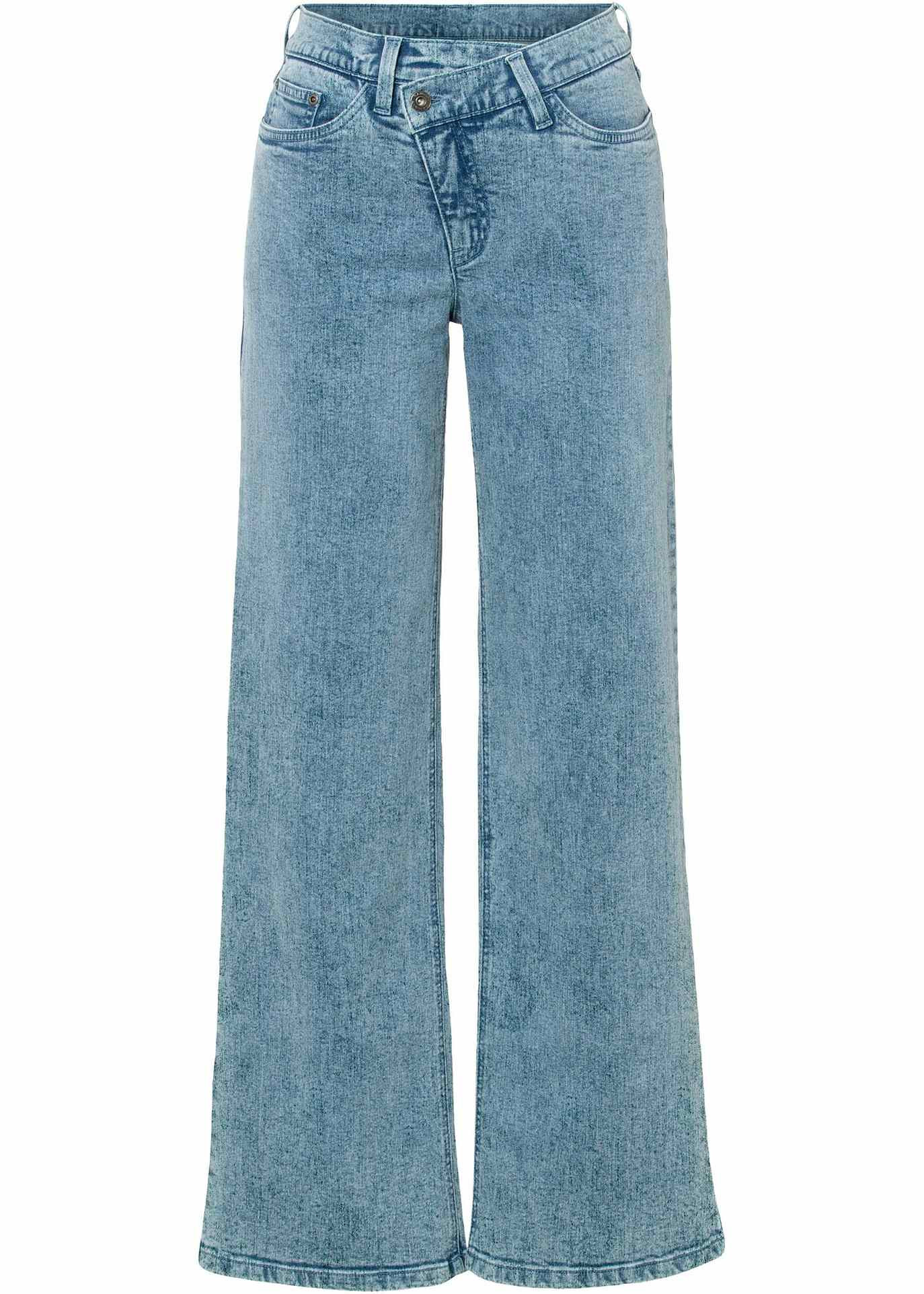 Weite Jeans mit schrägem Bund aus Bio-Baumwolle | Bonprix DE