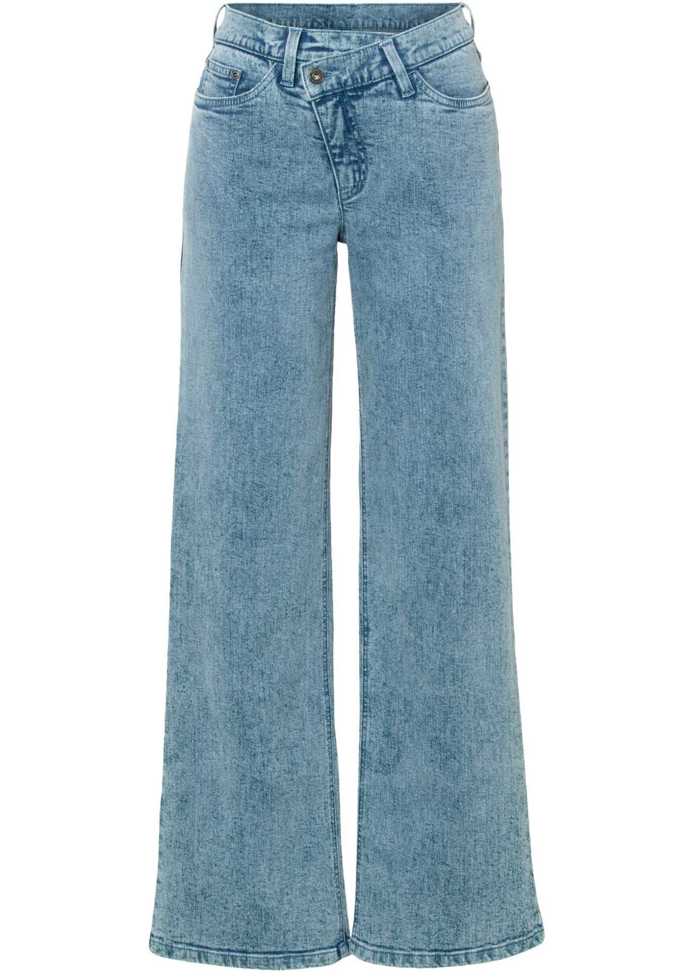 Weite Jeans mit schrägem Bund aus Bio-Baumwolle | Bonprix DE