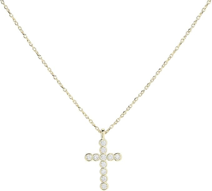 Amazon.com: Kendra Scott Cross Crystal Pendant Necklace Gold White Crystal One Size : Clothing, S... | Amazon (US)