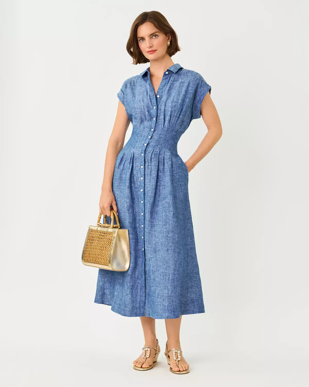 Tonya Linen Midi Shirtdress | Lilly Pulitzer