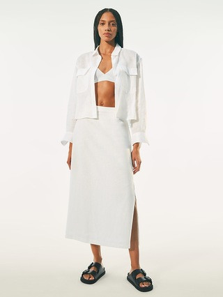 100% Linen Cropped Shirt | Gap (CA)