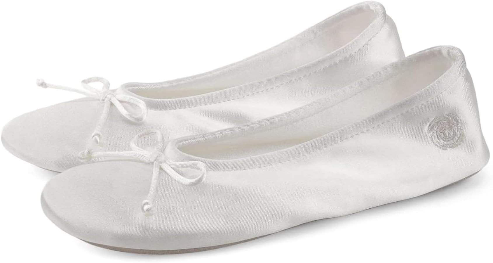Women's Ballerina House Slippers with Bow Ladies Satin Ballet Flat Lightweight Comfy Memory Foam ... | Amazon (UK)
