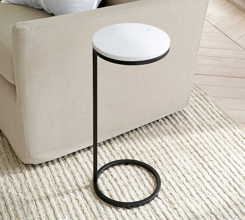 Delaney Round Marble C-Table | Pottery Barn (US)