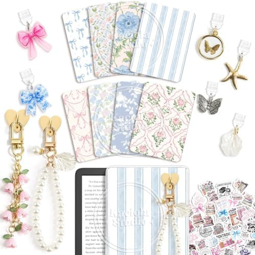 KACIOLA STUDIO 8PCS Inserts Set for E-reader, 6 Type C Charms and 2 Charm Chain with 50PCS Sticke... | Amazon (US)