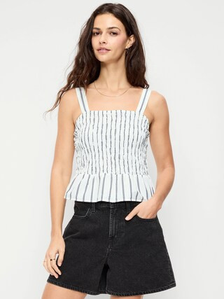 Smocked Peplum Tank Top | Old Navy (US)