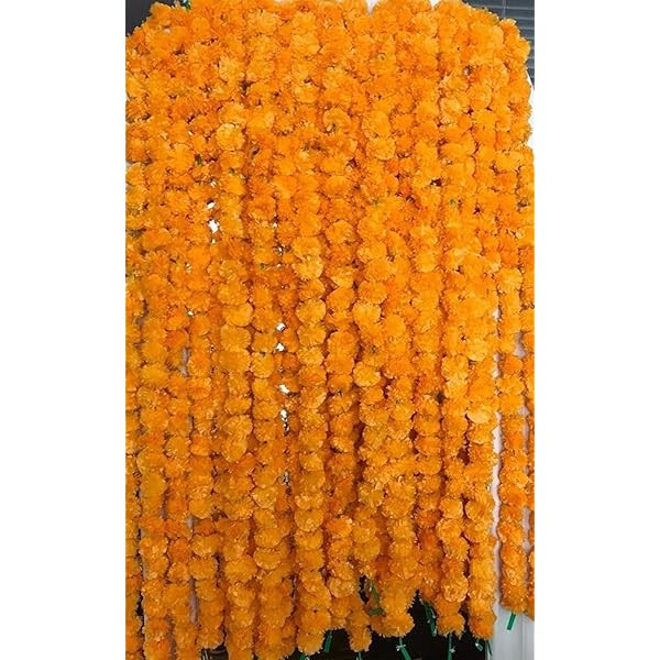 KRATI EXPORTS - 5 feet Marigold Garland (Golden Yellow (Light Orange)) | Amazon (US)