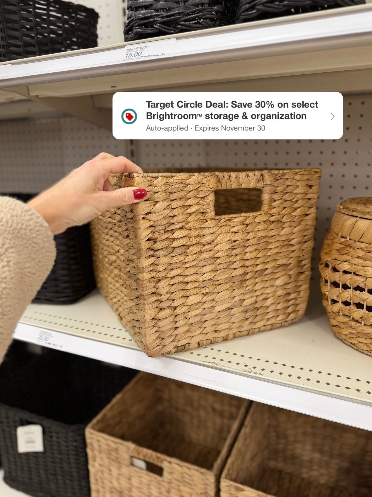 Targets one day deal! 30% off baskets, I linked to my favorites here. 


#LTKSaleAlert #LTKHome #LTKCyberWeek