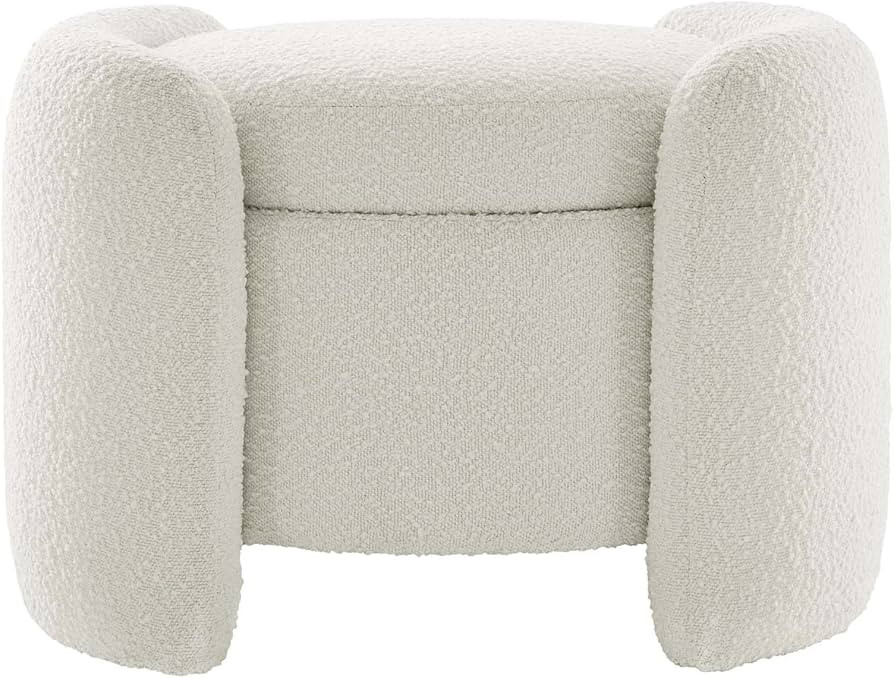Modern Boucle Upholstered Ottoman Storage Makeup Vanity Stool,Nebula Upholstered Teddy Fabric wit... | Amazon (US)