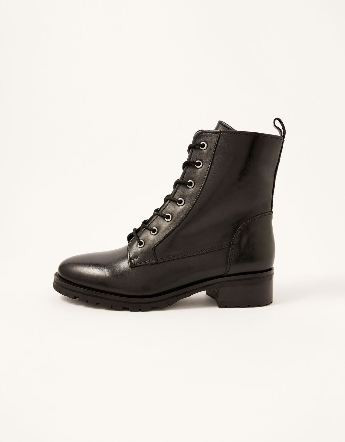 Letty Leather Lace-Up Biker Boots Black | Monsoon (UK)