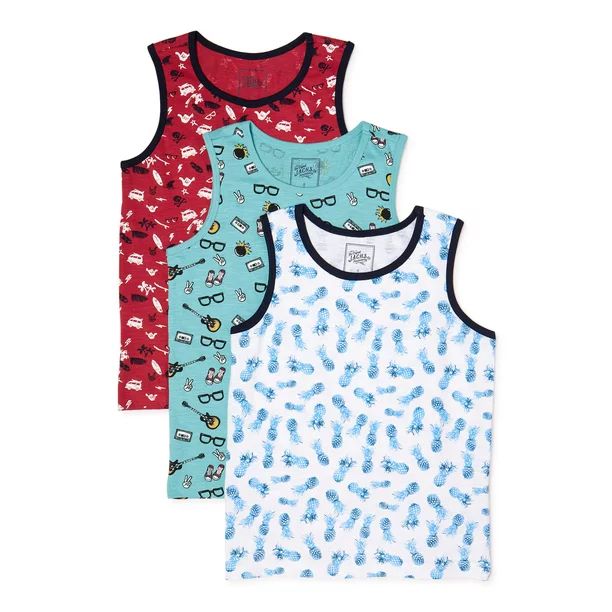 Jachs Boys Printed Tank Top 3 Pack Sizes 4-16 | Walmart (US)