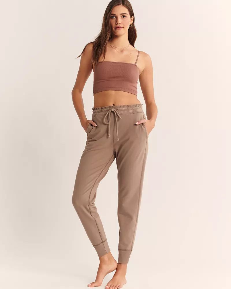 Ruffle Waistband Joggers | Abercrombie & Fitch US & UK