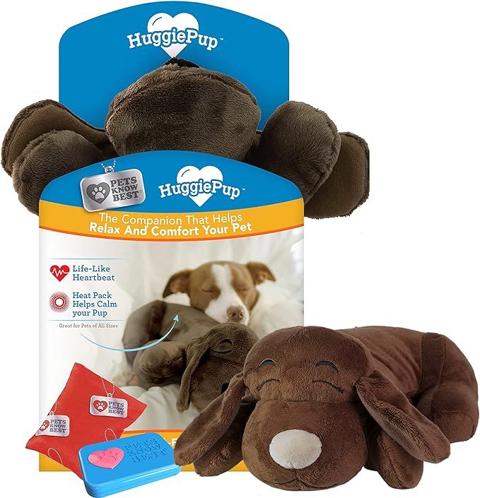 HuggiePup by Pets Know Best- Cuddly Puppy Behavioral Aid Toy, Great for Crate Training- Pulsing H... | Amazon (US)