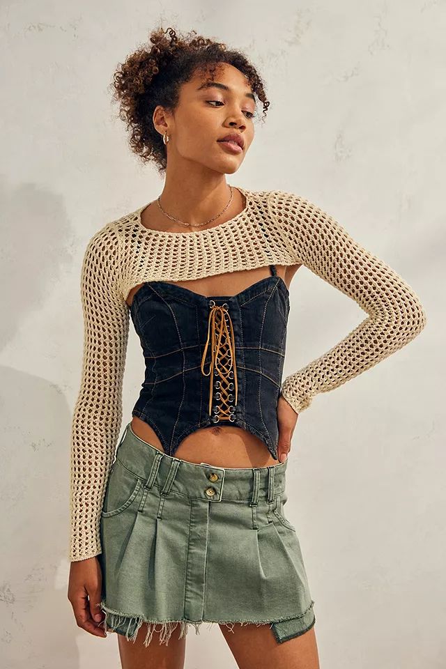 UO Knitted Long Sleeve Shrug | Urban Outfitters (EU)