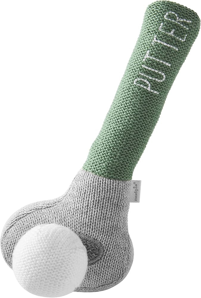 Mud Pie Children's Goft Knit Rattle, Green Putter Club | Amazon (US)