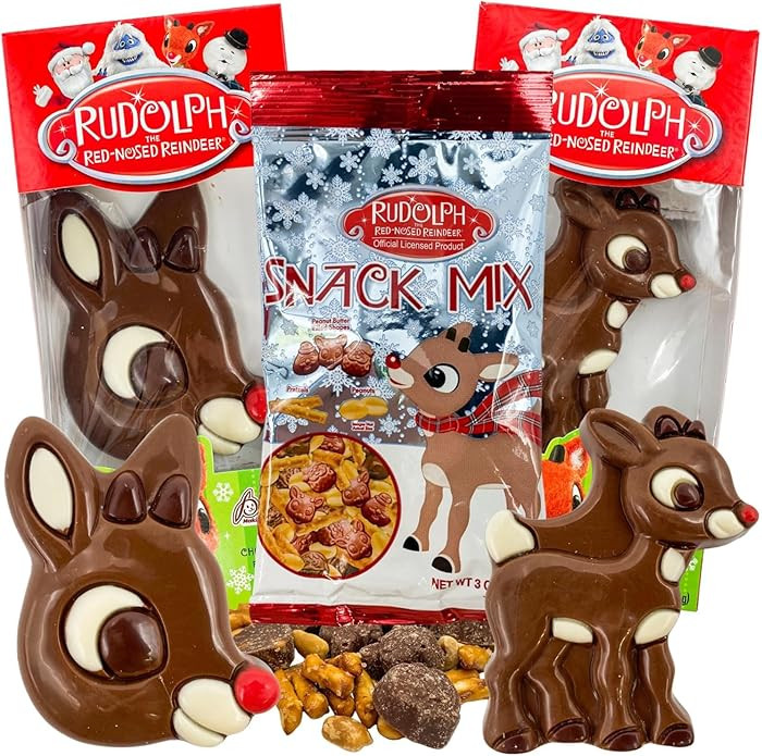 Sweetzo Rudolph the Red Nosed Reindeer Christmas Candy Assortment, Snack Mix and Milk Chocolates,... | Amazon (US)