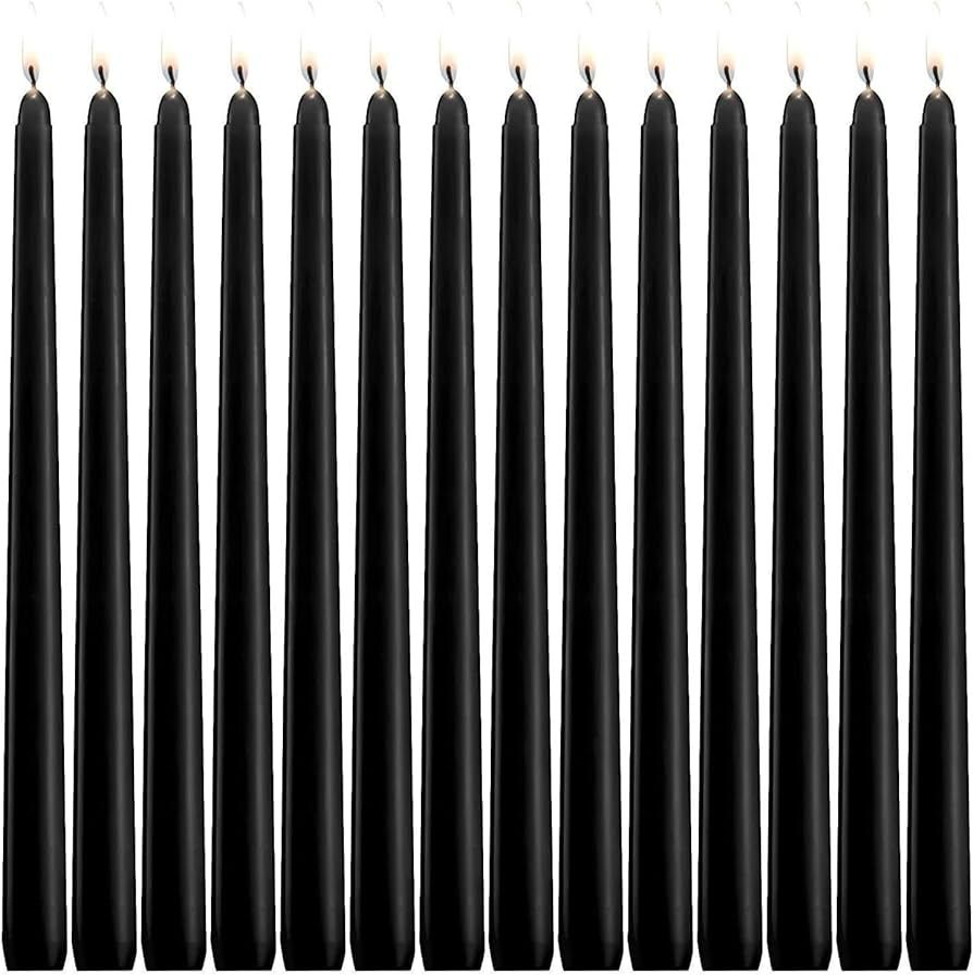 CIPHANDS Halloween 10 inch Black Taper Candles Set of 14 - Dinner Candles Dripless - Tall Candles... | Amazon (US)