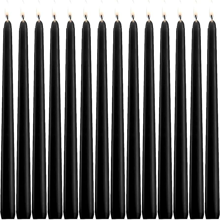 CIPHANDS Halloween 10 inch Black Taper Candles Set of 14 - Dinner Candles Dripless - Tall Candles... | Amazon (US)