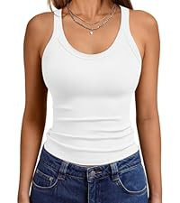 Trendy Queen Women's Tank Tops Double Lined Crop Sleeveless Going Out Camisole Summer Fashion Bas... | Amazon (US)