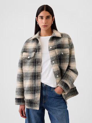 Wool Boyfriend Shirt Jacket | Gap (US)