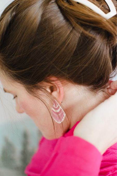 These darling @sunshinetienda earrings, inspired by Mexican Talavera tiles and made from painted horn, are a nice pink touch for Valentine’s Day, but I’m most excited to wear them this summer with block print dresses. 

#ad #bevacationhappy

#LTKfindsunder50 #LTKSeasonal #LTKMostLoved