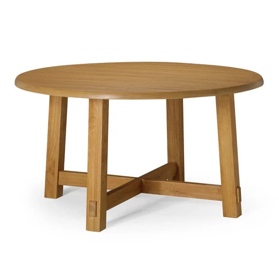 Maven Lane Sasha Round Wooden Dining Table in Weathered Natural Finish | Walmart (US)