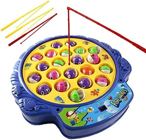 Haktoys Fishing Game Toy Set with Rotating Board | Now with Music On/Off Switch for Quiet Play | ... | Amazon (US)