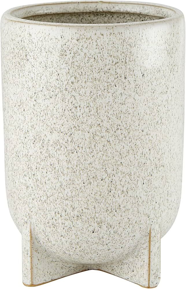 47th & Main Ceramic Footed Planter Pot, 6" Tall, White Speckled | Amazon (US)