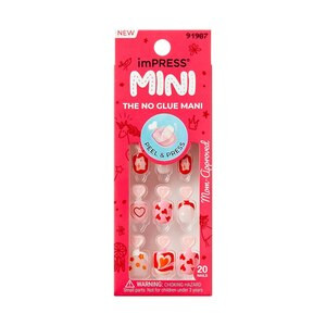 Impress Mini Press-On Nails, Playground (Medium Red Pattern) | CVS Health