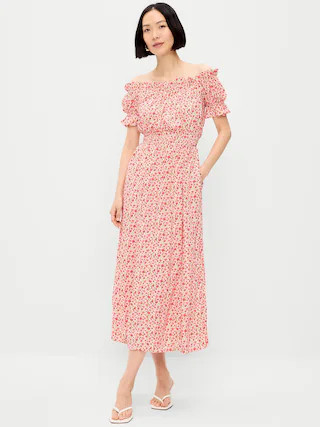 Off-The-Shoulder Boho Maxi Dress | Old Navy (US)