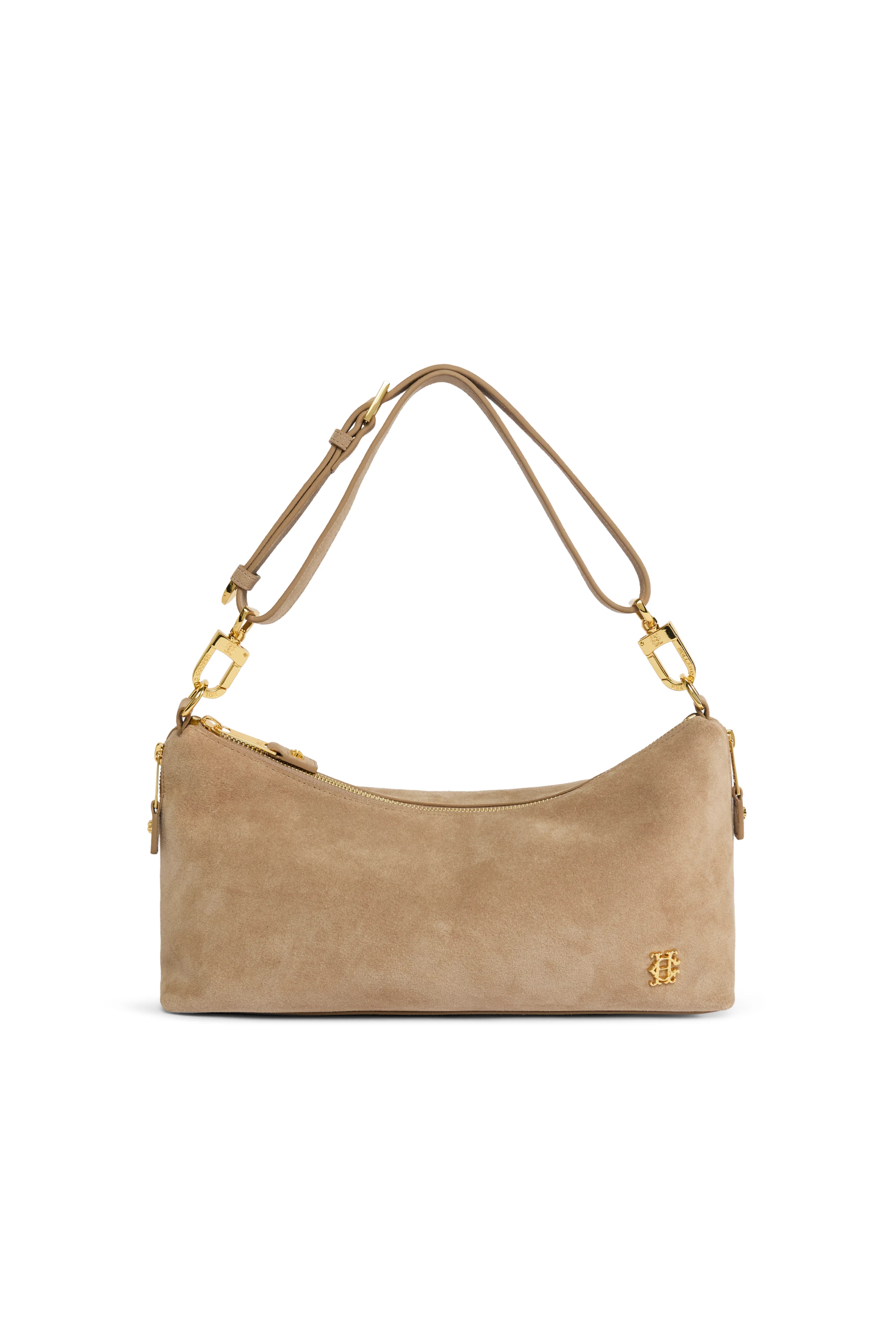 Slouch Shoulder Bag (Taupe Suede) | Holland Cooper