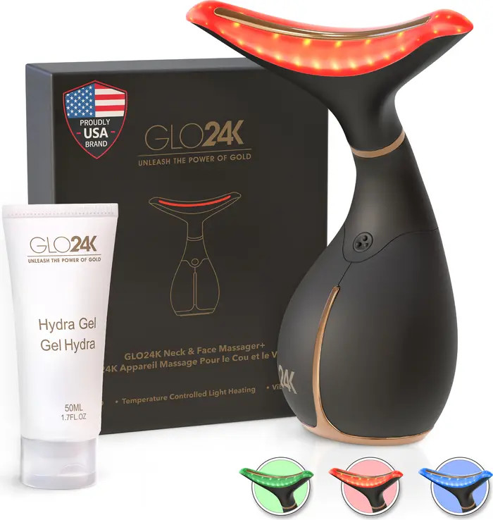 GLO24K UNLEASH THE POWER OF GOLD Skin Rejuvenation Beauty Device for Face and Neck +Conductive Hy... | Nordstrom