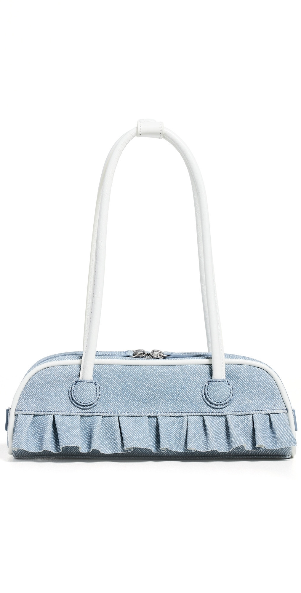 Marge Sherwood Marge Sherwood x Peanuts Boston Mini Bag Blue & White Denim Effect Suede One Size | Shopbop