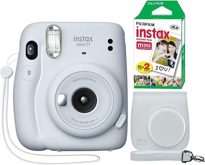 Fujifilm Instax Mini 11 Instant Camera Ice White + Minimate Custom Case + Fuji Instax Film 20 She... | Amazon (US)