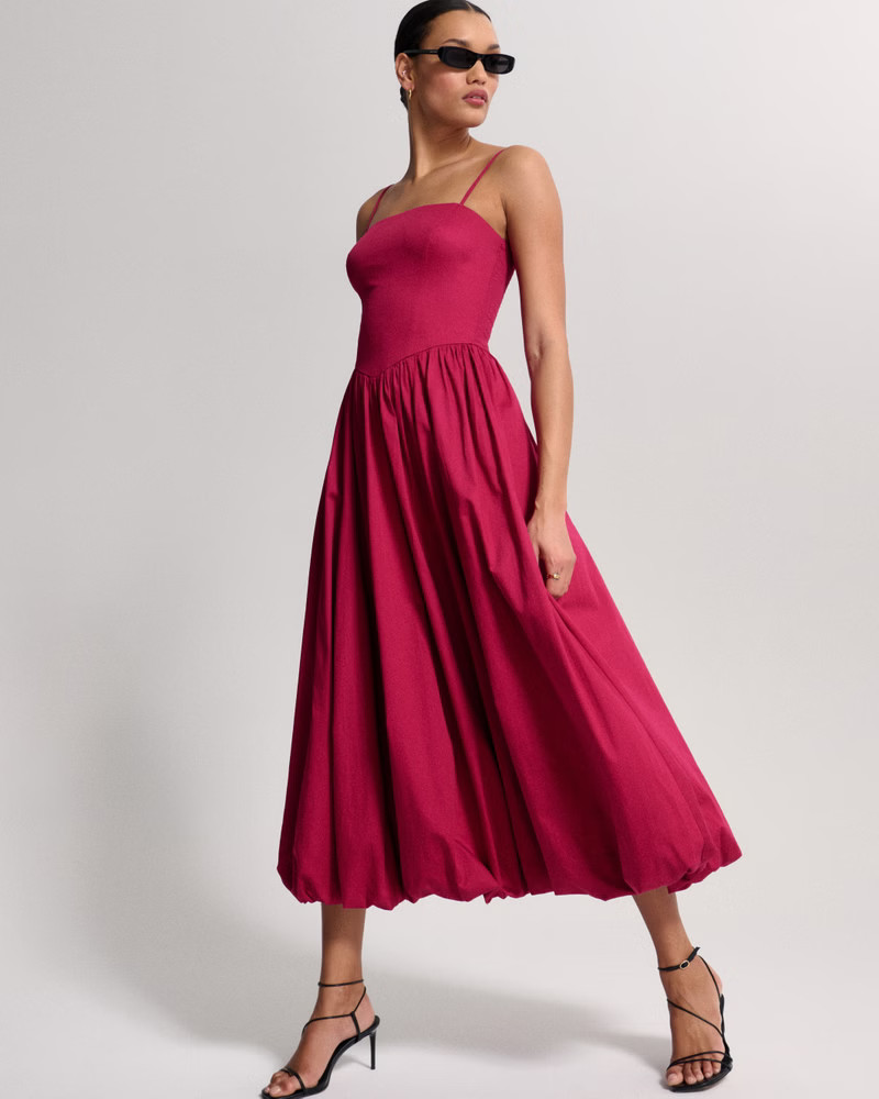 Women's The A&F Mila Stretch Midi Dress | Women's Dresses & Jumpsuits | Abercrombie.com | Abercrombie & Fitch (UK)