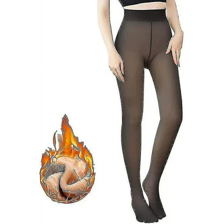 Fleece Lined Tights Thermal Tights Fleece Lined Leggings Women Winter Thick Warm Black Tight For Womens Fake Translucent | Walmart (US)