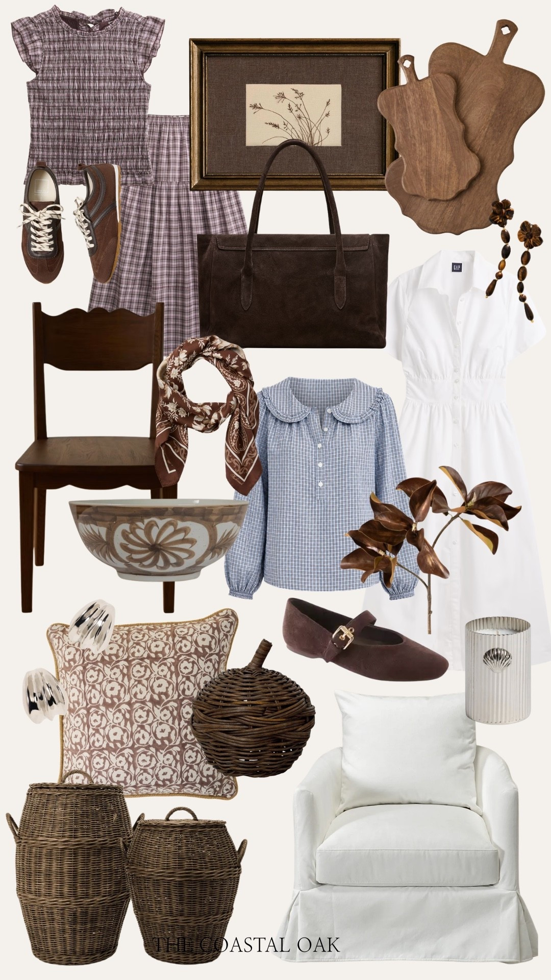September favorites in a palette I can’t get enough of lately. Chocolate brown, soft blue, plaid, dark wood and woven textures. A mix of classic fall fashion and collected home finds that feel timeless enough to carry well beyond the season.

fall home decor, classic fall style, chocolate brown, plaid dress, fall outfit ideas, timeless home decor, vintage inspired decor, woven baskets, dark wood furniture, classic women’s style, fall fashion over 40

#LTKxWalmart #LTKmomlife #LTKHome
