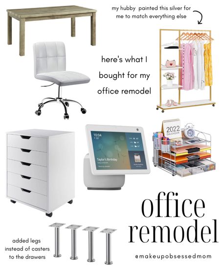 Home office remodel ideas.
Rolling clothing and accessories, white desk chair, office organizing, office update, file system, makeup storage drawers

These are the products that I purchased for my personal home office remodel.



#LTKhome #LTKunder100 #LTKFind