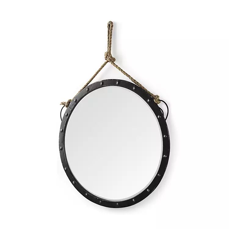 Black Faux Rust Round Wall Mirror | Kirkland's Home