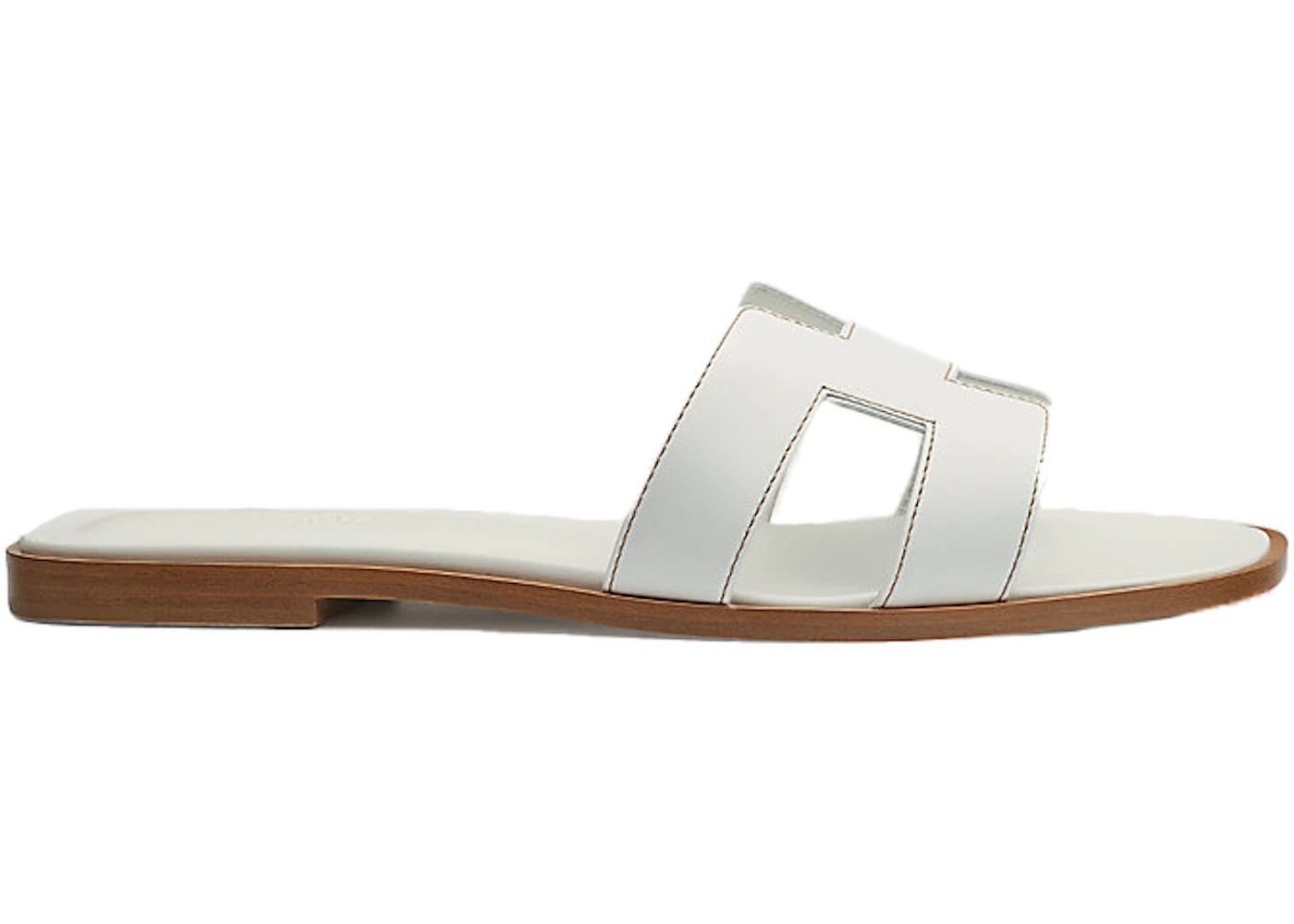 Hermes Oran Sandal Blanc Box Calfskin Leather | StockX