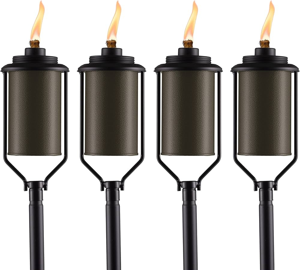 Easy Install 4-Pack Simply Metal Torches – Bronze Decorative Outdoor Lighting for Patio, Lawn, ... | Amazon (US)