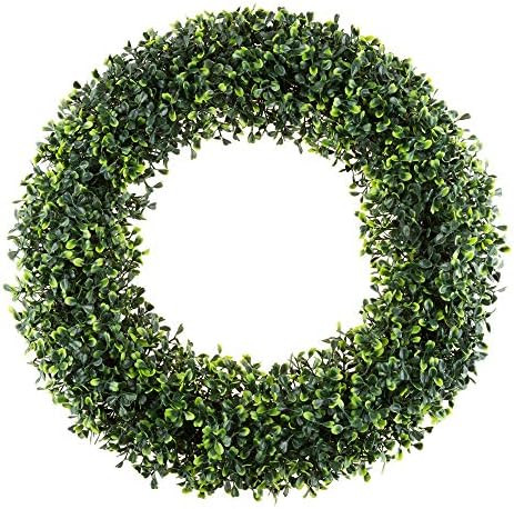 Pure Garden 19.5-Inch Boxwood Wreath - Round UV Resistant Artificial Spring, Summer, Fall, or Win... | Amazon (US)