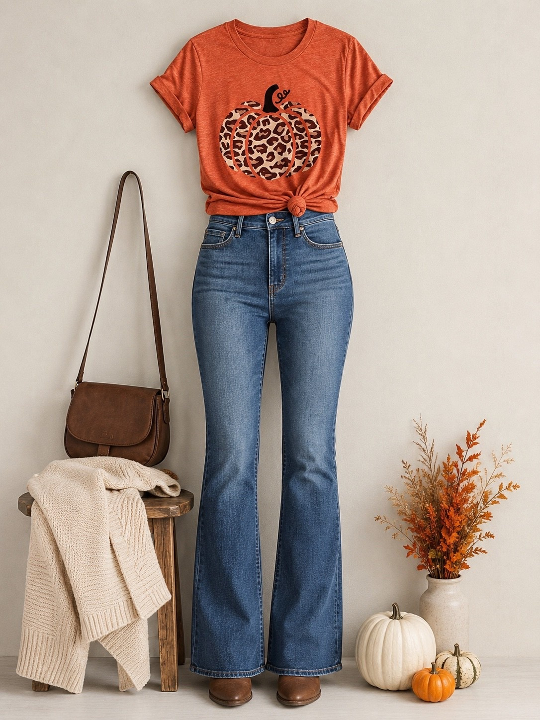 The cutest casual fall outfit. 
Leopard pumpkin tee + flare jeans = such an easy Walmart fall look. Perfect for pumpkin patch days, errands, or grabbing a fall coffee.

#LTKgrwm #LTKootd
