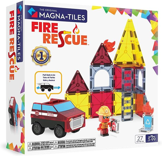 Magna-Tiles Fire Rescue 27-Piece Magnetic Construction Set, The Original Magnetic Building Brand | Amazon (US)