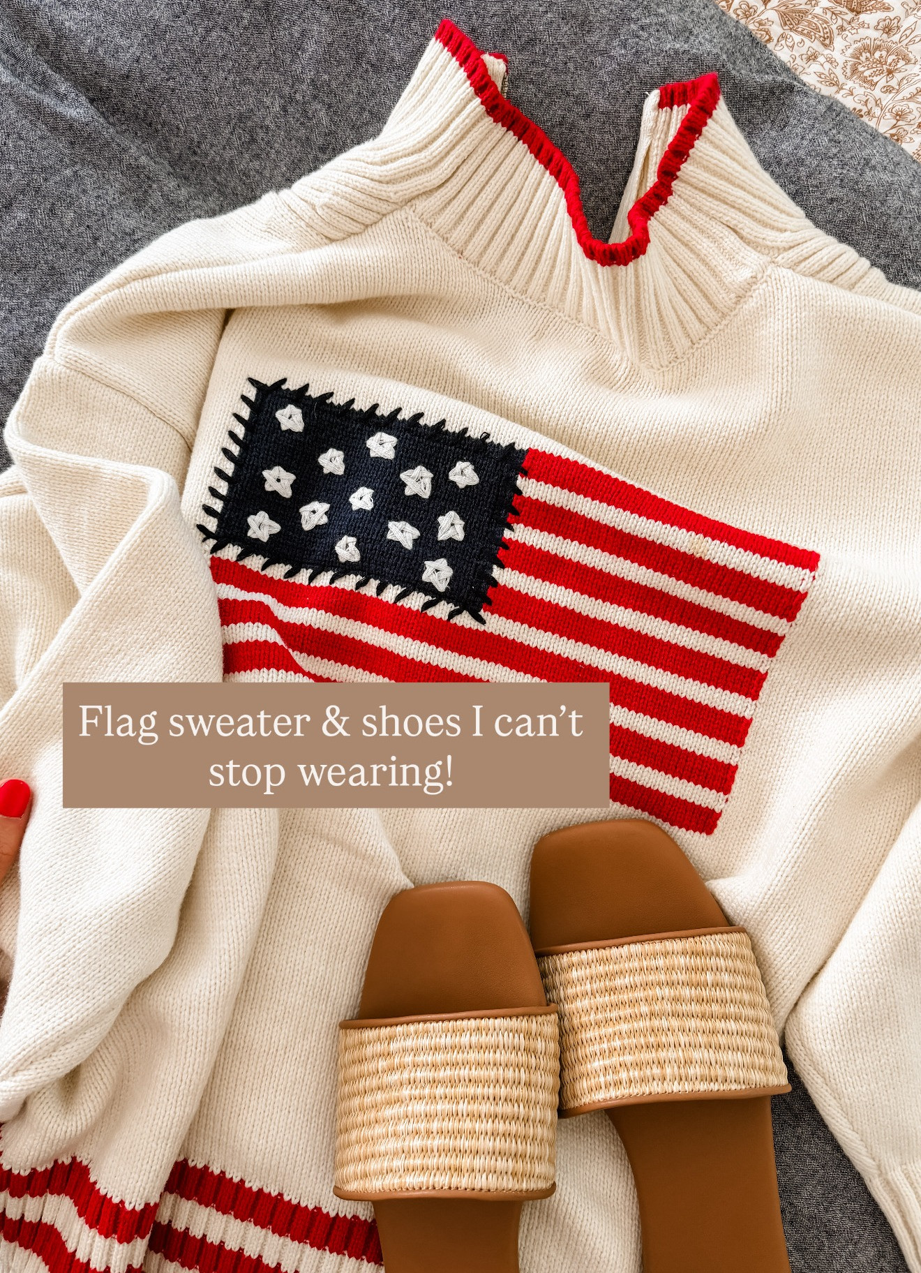 I am wearing this flag sweater and these raffia sandals on repeat!

Loverly Grey, Target, cardigan, flag sweater, sandals 

 #LTKSeasonal