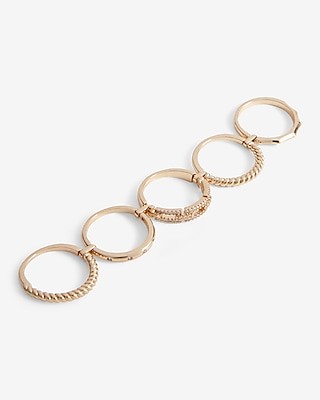 5 Piece Textured Ring Set | Express