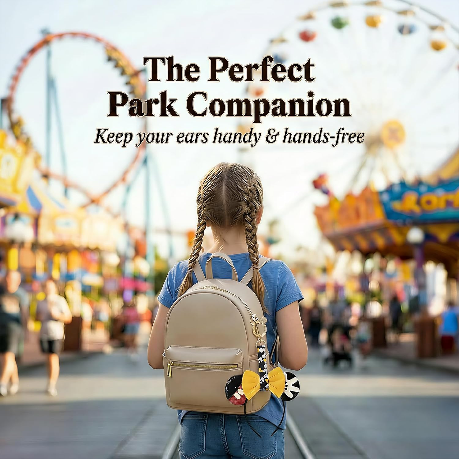3 Pack Mouse Ear Holder for Backpack – Headband Holder Lanyard with Keychain Clip, Secure Button Strap for Mouse Ears Storage, Travel Park Accessories for Bags & Backpacks | Amazon (US)