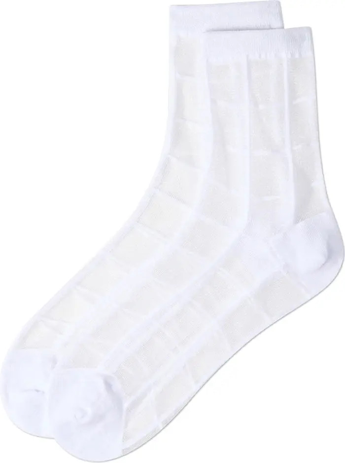 Sheer Plaid Ankle Socks | Nordstrom
