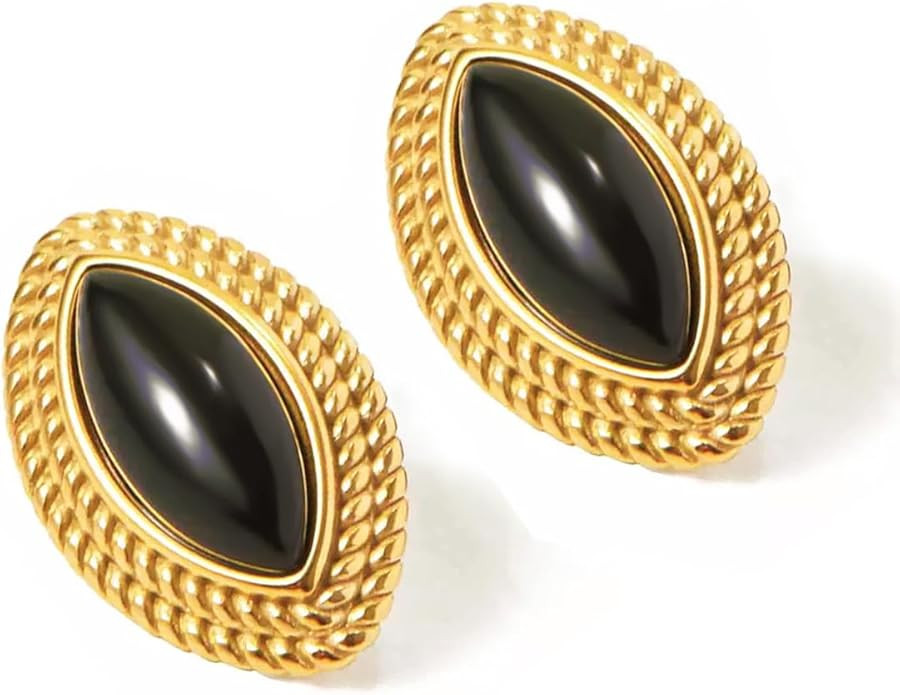 Chunky Gold Stud Earrings for Women Trendy, Statement Big Large Vintage Gold Hypoallergenic Earri... | Amazon (US)