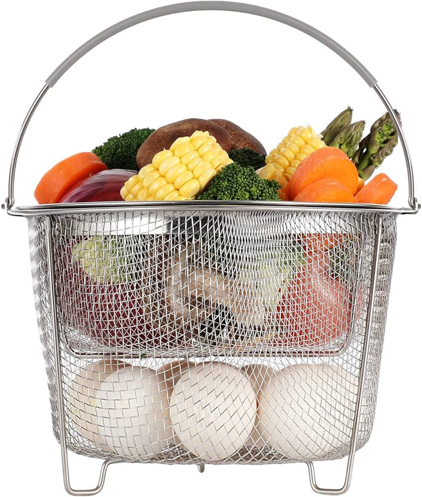 AOZITA Steamer Basket for Instant Pot Accessories 6 qt or 8 quart - 2 Tier Stackable 18/8 Stainle... | Amazon (US)