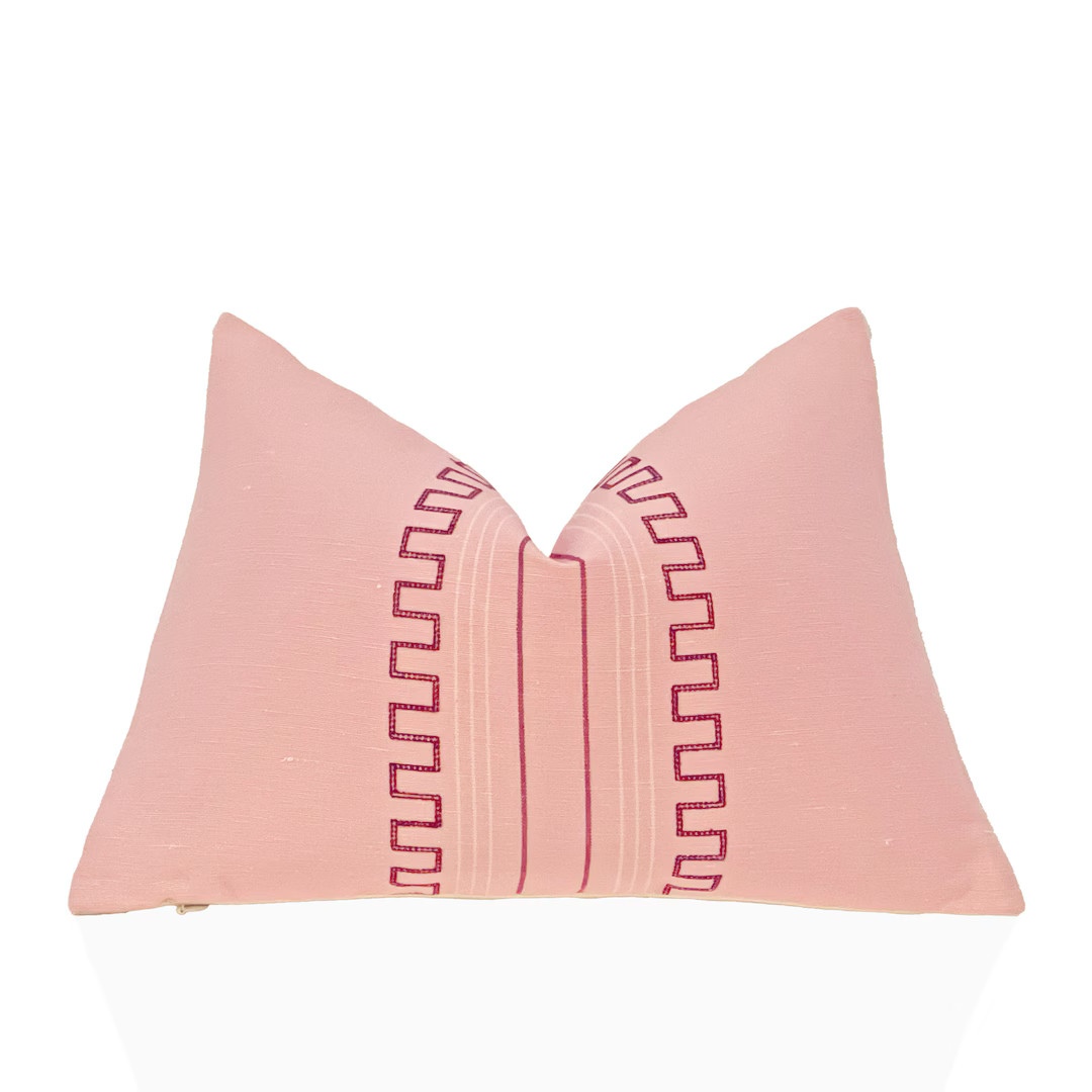 Schumacher Greco Stripe Pillow Cover in Pink, Kids Pillows, Decorative Throw Pillow, Bed Pillows,... | Etsy (US)